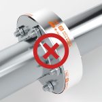 wrong signal on pipeline flange with antysplashing tape